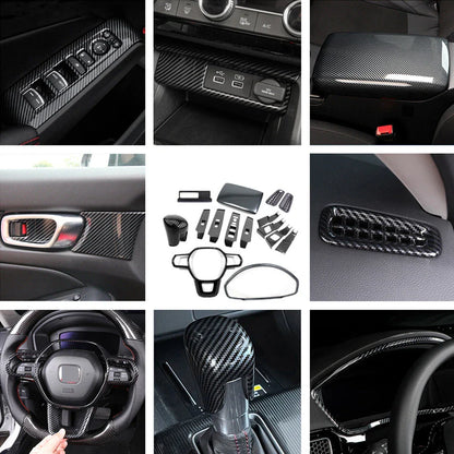 15PCS / ABS Carbon Fiber Kit Trim for Honda Civic Sedan (2022–2024)