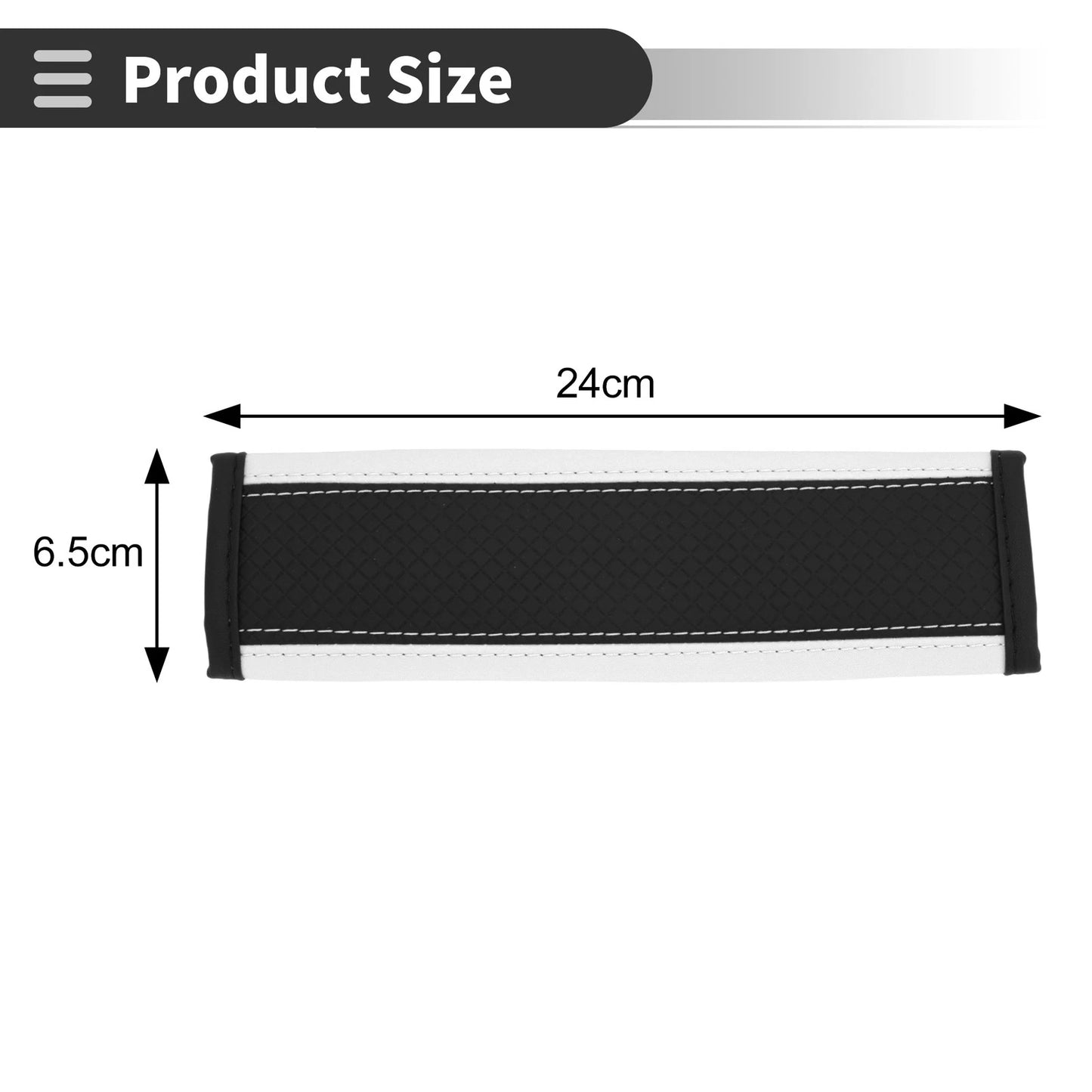 Set of 2 Faux Leather Seat Belt Cover Pads for Universal Fit (24cm)