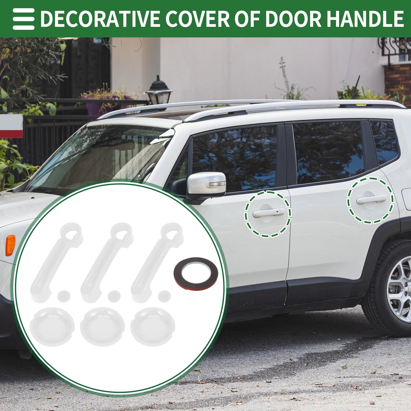 Set of 2 Exterior Door Handle Covers for Jeep Wrangler JK (2007–2017) ABS White