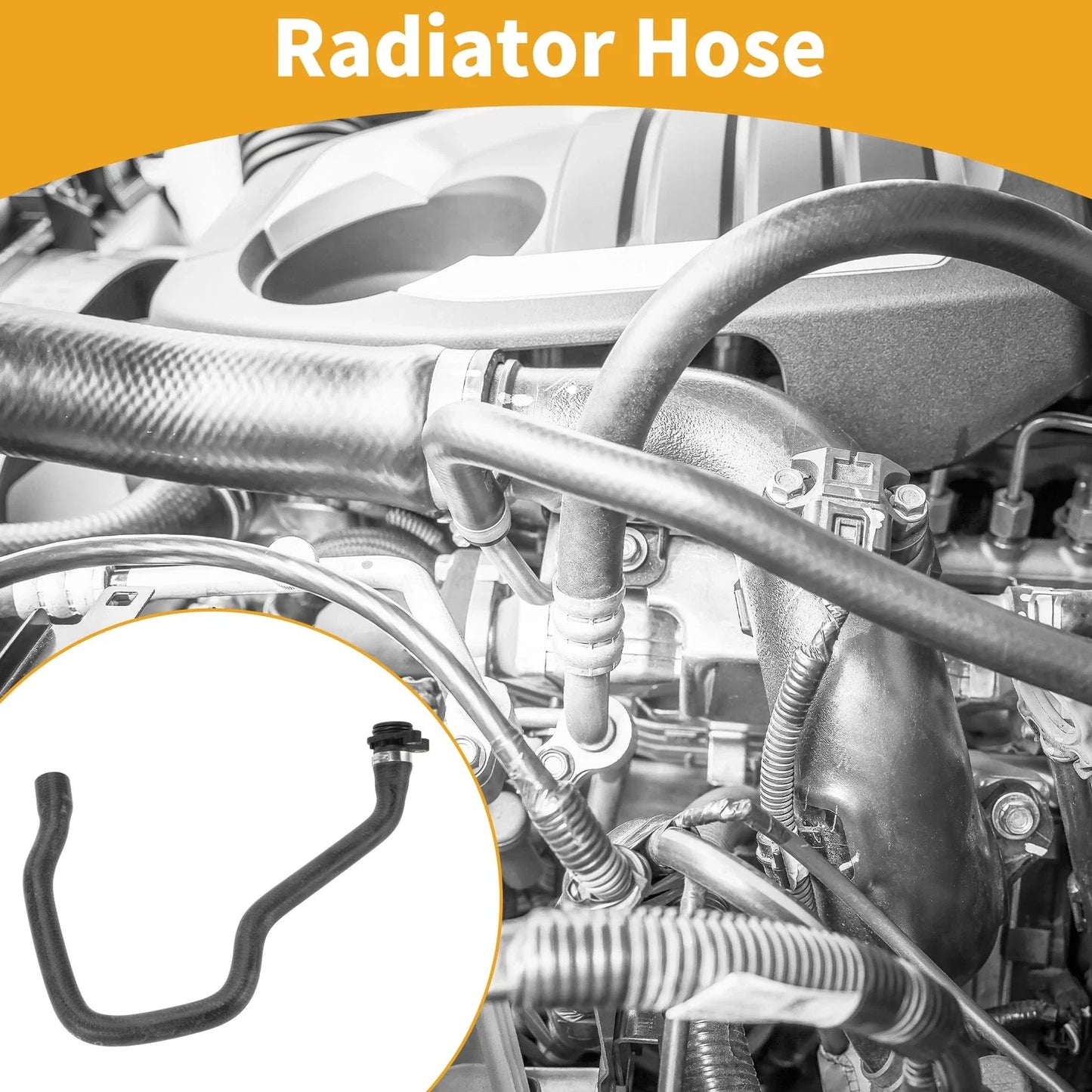 Radiator Hose 3.0L for BMW X3 Rubber Black (2011-2012)