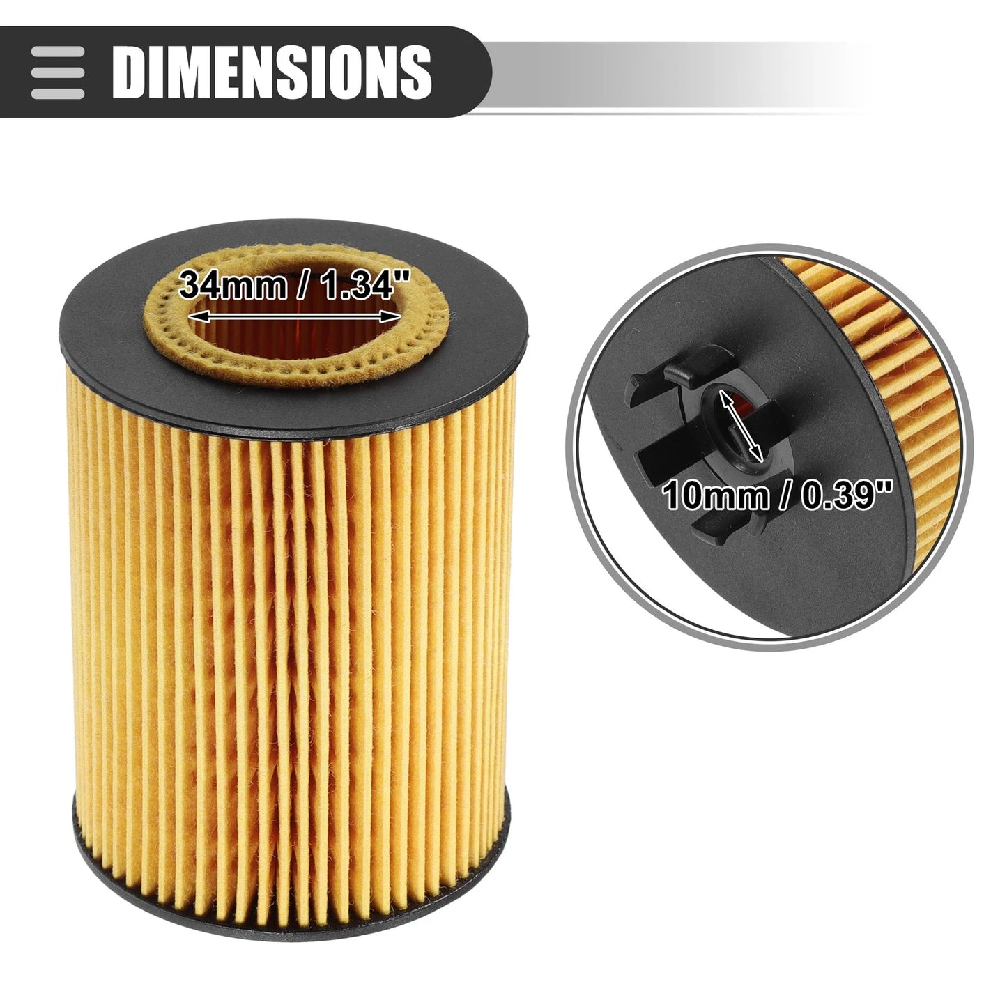 Set of 1 Engine Oil Filters for BMW 545i 645Ci 745i (2004–2006) No. 11427511161
