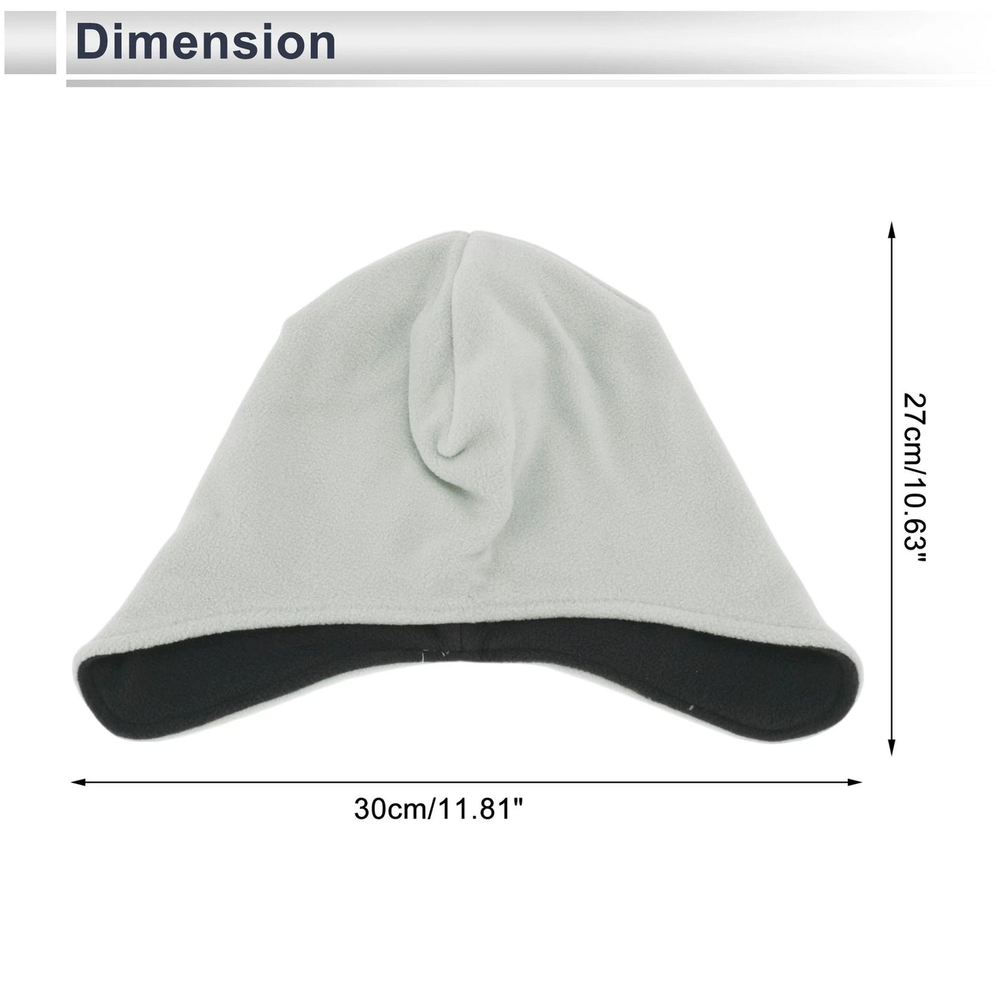Cycling Hat for Universal Fit (27x30cm) - Polar Fleece, Light Gray