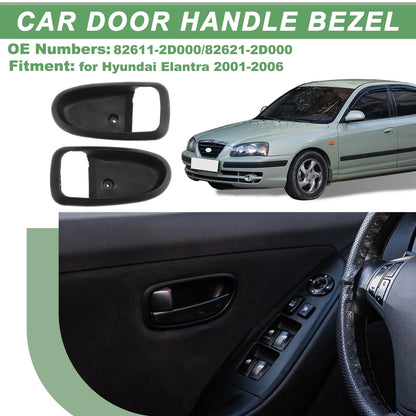 Set of 2 Front Rear Interior Door Handle Trim Bezel for Hyundai Elantra (2001–2006)