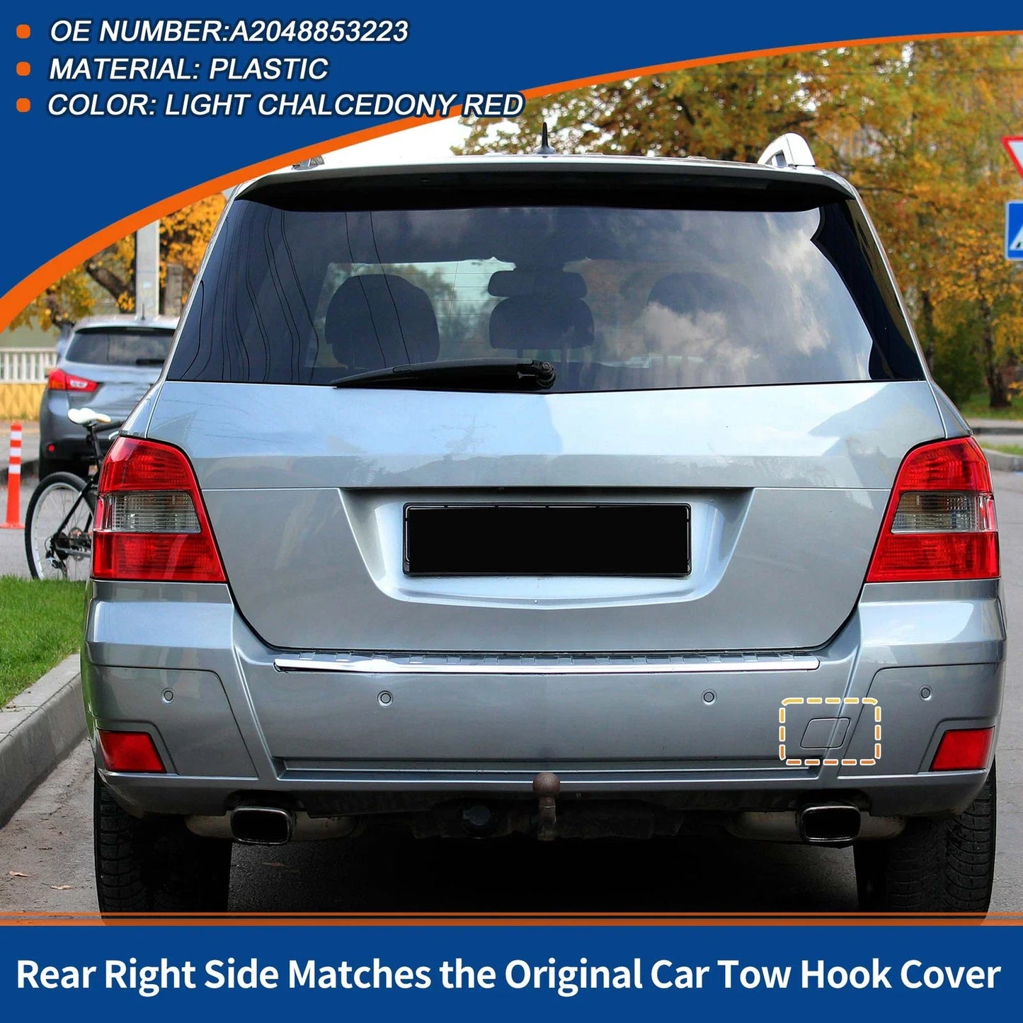Rear Tow Hook Cover for Mercedes-Benz X204 2010-2012 - Red