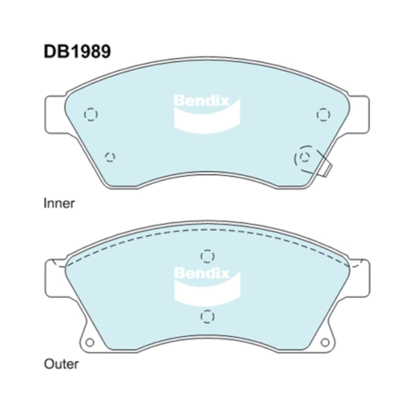 Set of 4 Bendix Front Disc Brake Pads for Holden Cruze (2009–2015)
