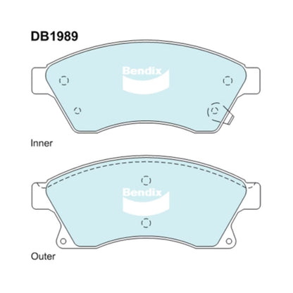 Set of 4 Bendix Front Disc Brake Pads for Holden Cruze (2009–2015)