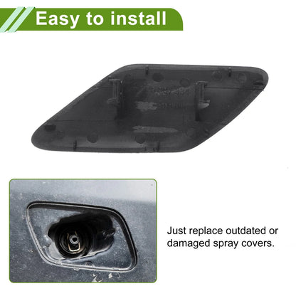 Washer Nozzle Cover for Porsche Cayenne 2011-2014 (2 x Black Caps)