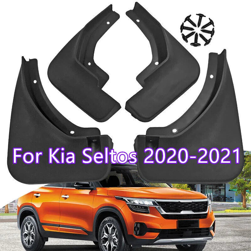 4X Front Rear Splash Fender Mud Flaps Fender Guards for Kia Seltos (2020–2021)