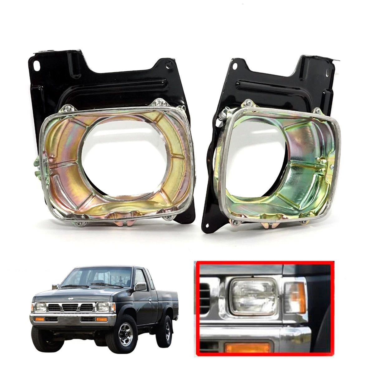 Headlight Lamp Housing Bracket Set for Nissan Navara D21 (1986–1997)