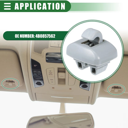 2X Sun Visor Holder Clip for Audi A6 Quattro (1998–2005) No. 4B0857562 Gray