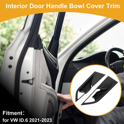 Interior Door Handle Bowl Cover Trim for VW ID.6 (2021–2023) Woodgrain Brown
