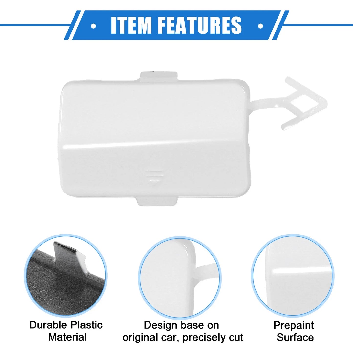 Rear Bumper Tow Hook Eye Hole Cap for Mercedes-Benz R320 (2007-2009) White