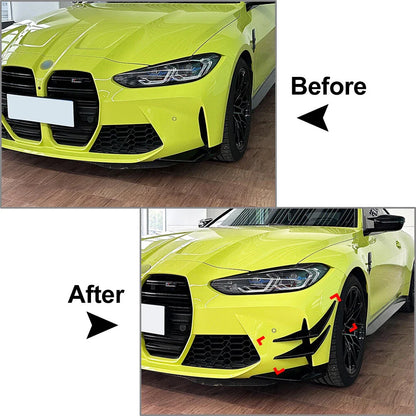 1 Pair ABS Front Bumper Splitters for BMW M3 M4 G80 G81 G82 G83 (2021-2024)
