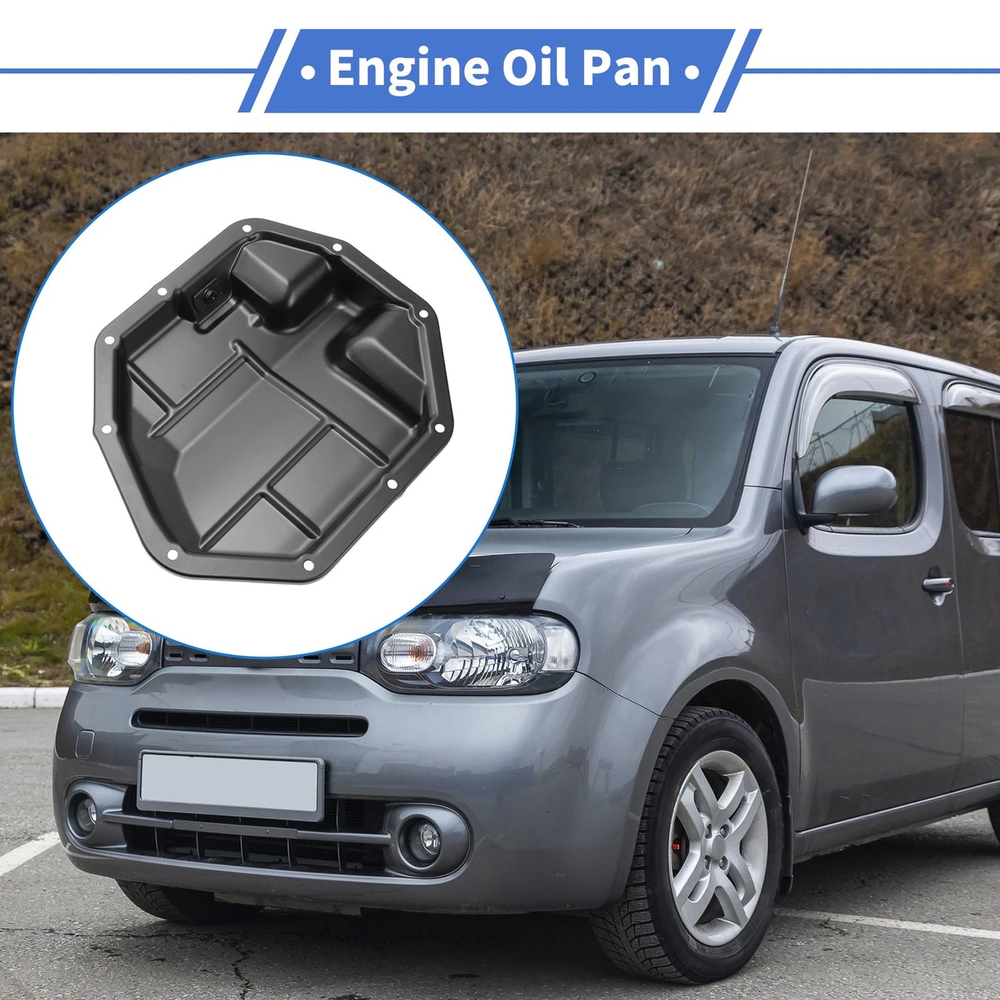 1 Pc Engine Oil Pan No.11110EN210 for Nissan Cube (2009–2014) Iron Black