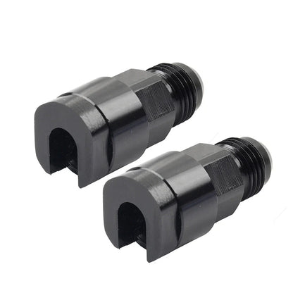 Black 6AN Male to 3/8" Quick Disconnect EFI Fuel Rail Adapter for Car