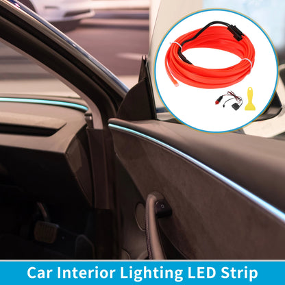 LED Strip Neon Wire Lighting for Car (12V) - 3 Meter Red