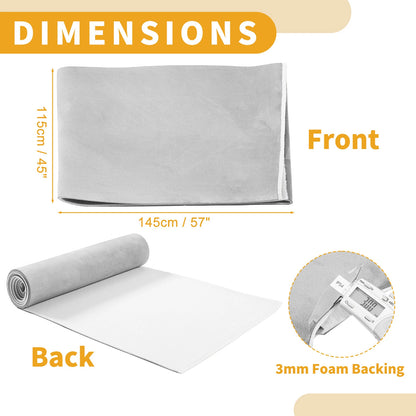Suede Headliner Fabric 45"x57" Foam Back for Car Roof Repair (Light Gray)
