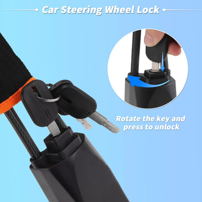 Steering Wheel Lock & Seat Belt Lock for Universal Fit (2010–2023)
