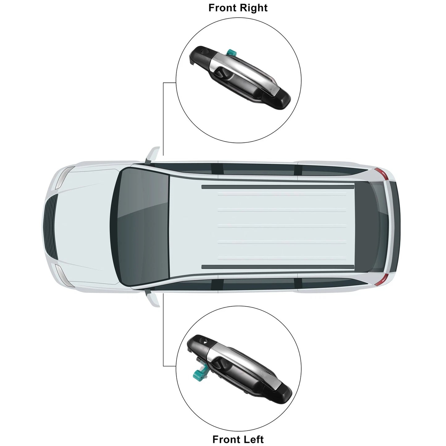1 Pair Outside Door Handle for Kia Sorento (2003–2006)
