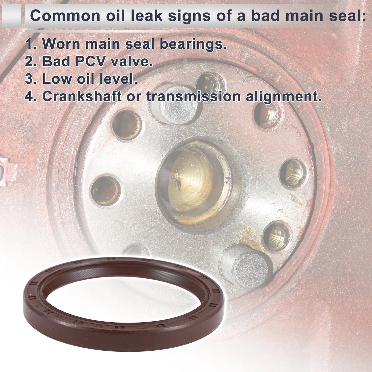 Rear Crankshaft Oil Seal for Nissan Almera (1995–2003) No. 12279D0100 NBR Rubber