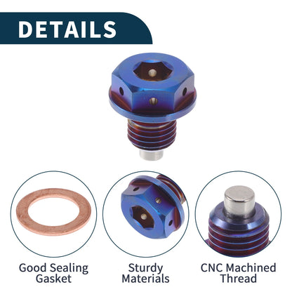 M12x1.5 Magnetic Oil Drain Plug for Universal Applications (1 Pc)