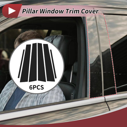 Set of 6 Door Pillar Window Trim for Lexus GS (2006–2011) Black