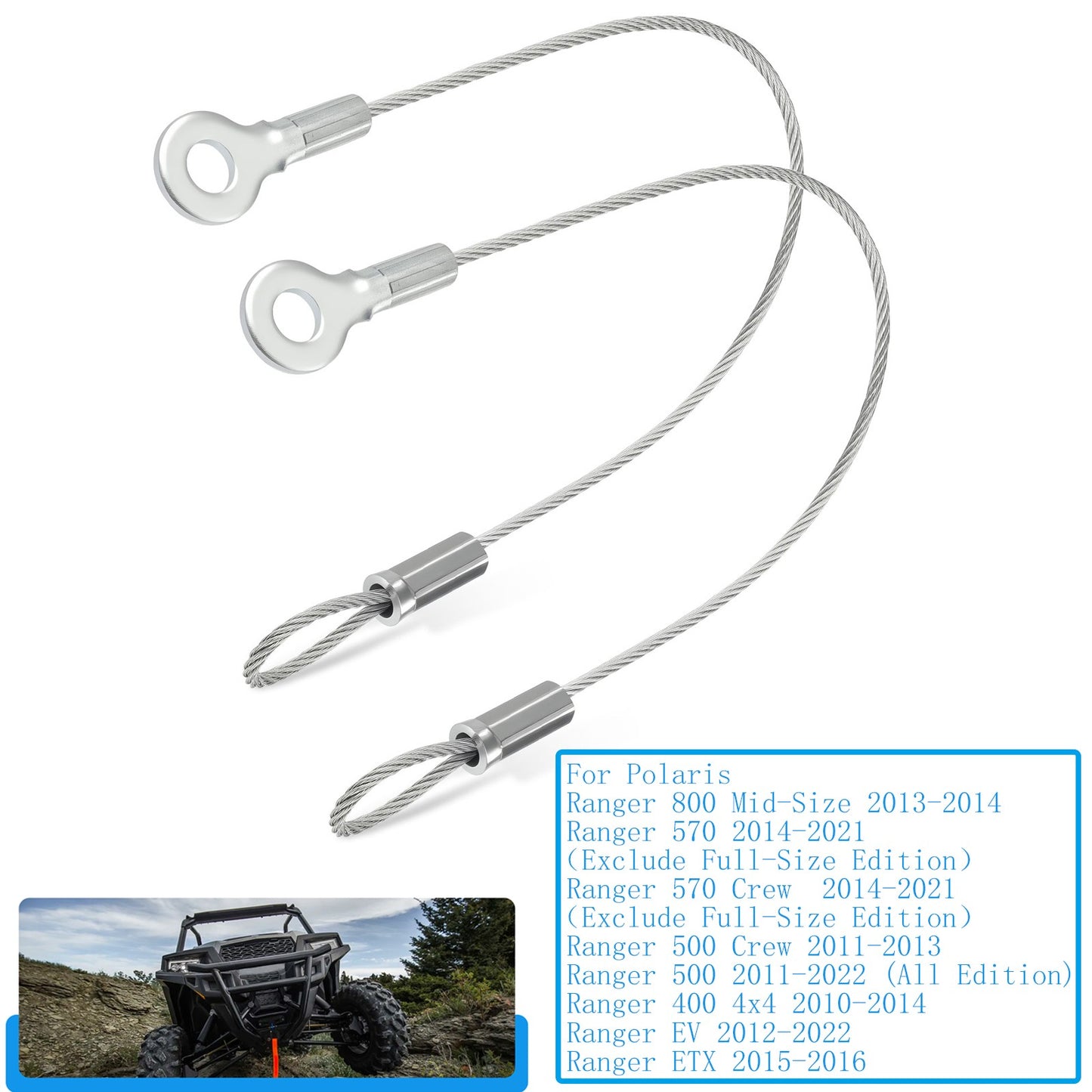 Tailgate Cable for Polaris Ranger 400 500 570 800 (2010–2021)