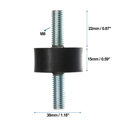 Set of 4 M8 Car Anti Vibration Rubber Isolator Dampers 30x15mm