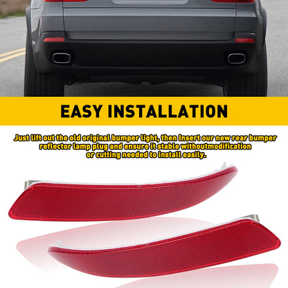 Set of 2 Rear Bumper Reflectors for BMW X5 E70 (2007–2010) Red