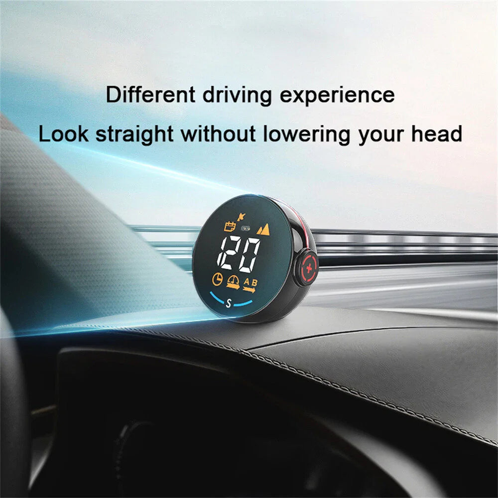 Universal USB Car Dash HUD Speedometer Display Alarm MPH KMH