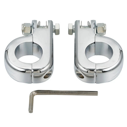 1.25" Chrome Foot Pegs Mounting Kit for Harley Highway Engine Guard Bars
