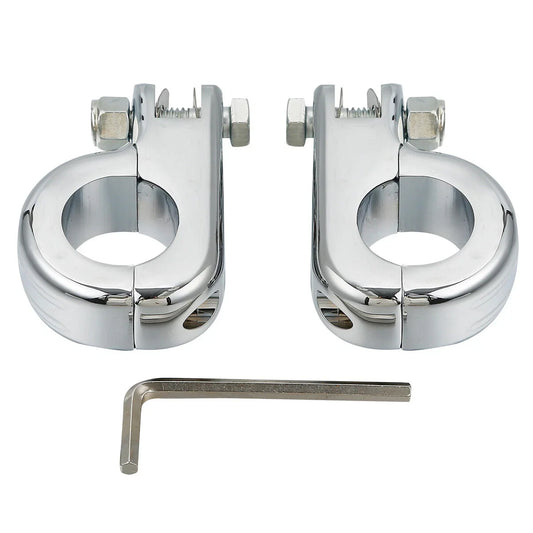 1.25" Chrome Foot Pegs Mounting Kit for Harley Highway Engine Guard Bars