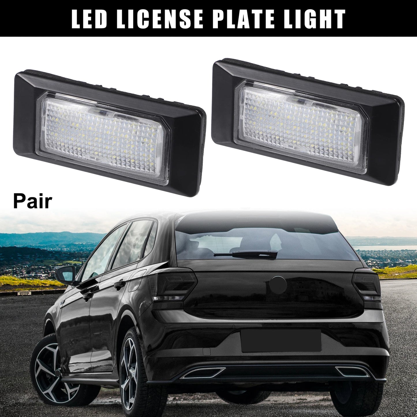 2X LED Error Free License Plate Light for Volkswagen Polo (2010–2013)
