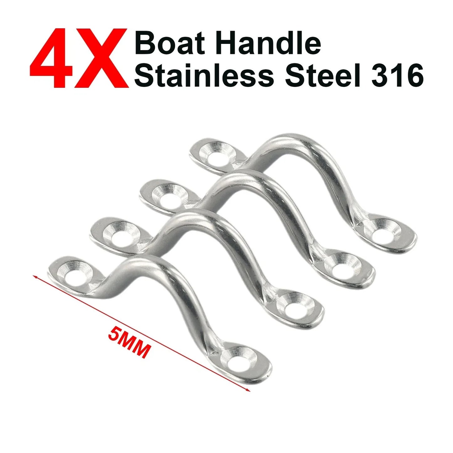 4 x Wire Eye Straps for Yacht Bow Camel Back Canopy