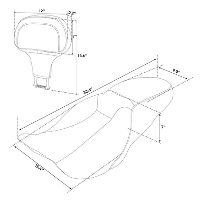 Driver & Passenger Seat Pad for Harley Electra Road King Glide (2009-2023)