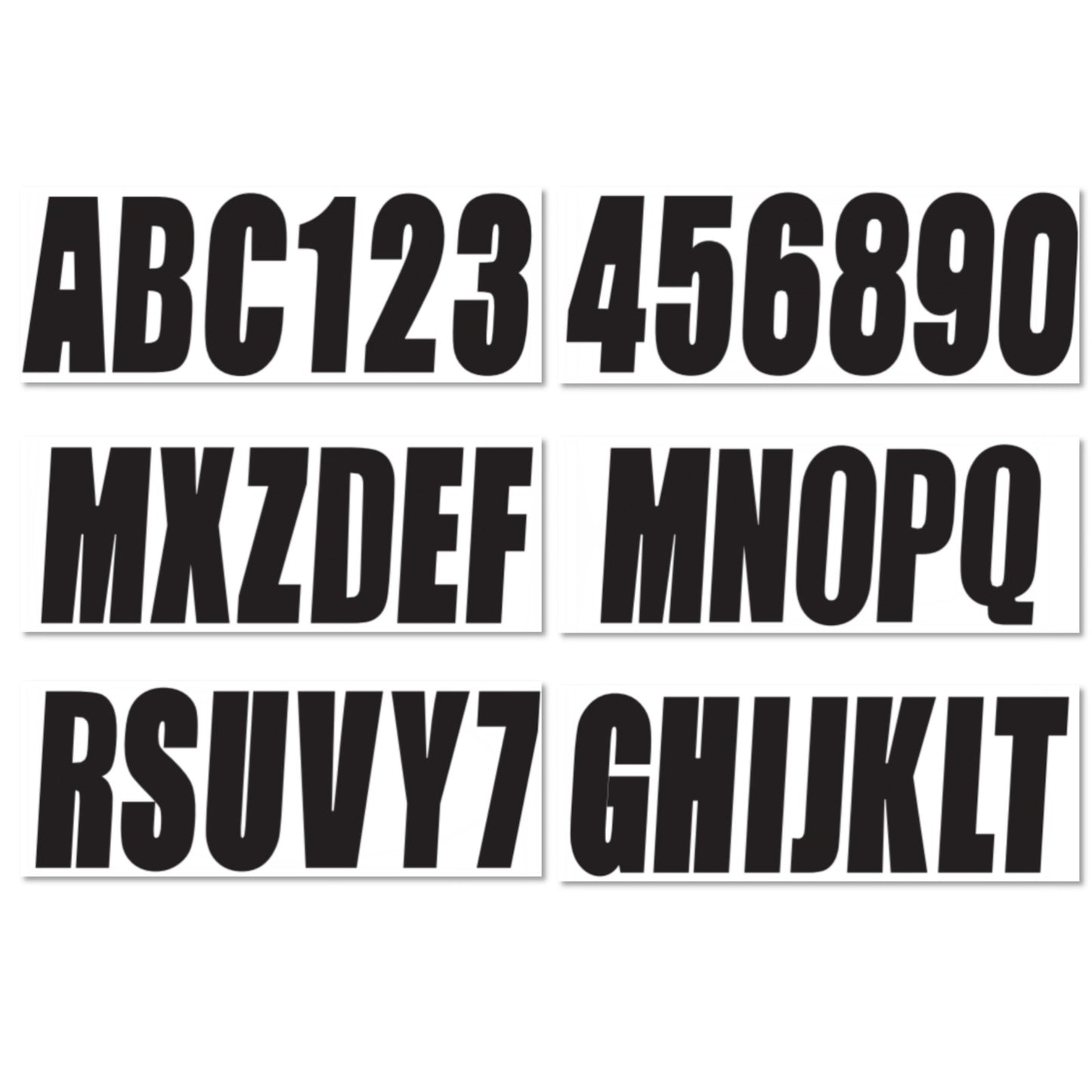 Set of 4 Custom Boat Registration Numbers Decals A-Z & 0-9
