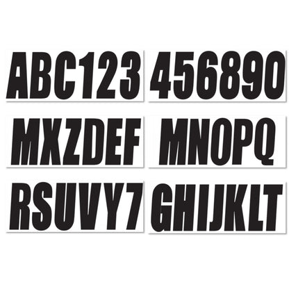 Set of 4 Custom Boat Registration Numbers Decals A-Z & 0-9