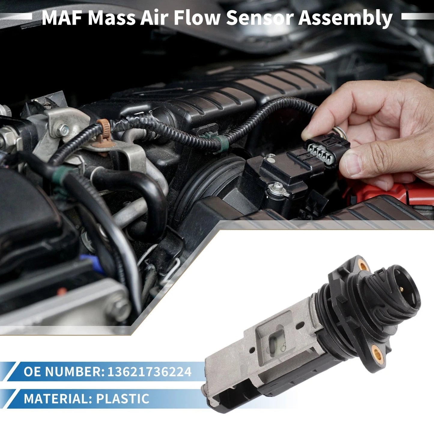 Mass Air Flow Sensor Plastic 1.9L for BMW 318i (1996-1998)