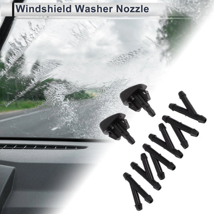 Set of 6 Windshield Washer Nozzles w/ Hose Connector for Mazda