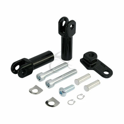 Black Passenger Footpeg Mounts for Harley Softail Slim FLS (2012-2017) FLSTSB (2008-2011)