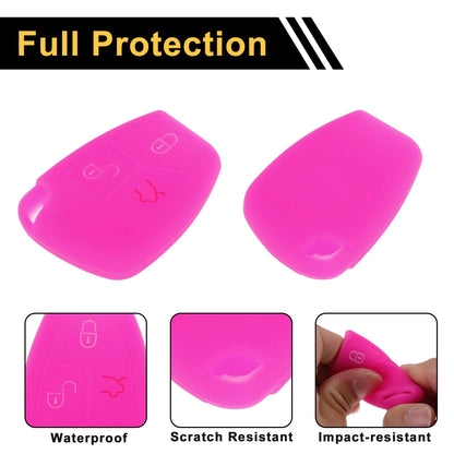 Magenta Car Key Case for Mercedes-Benz C-Class (2001–2015) - 3 Buttons