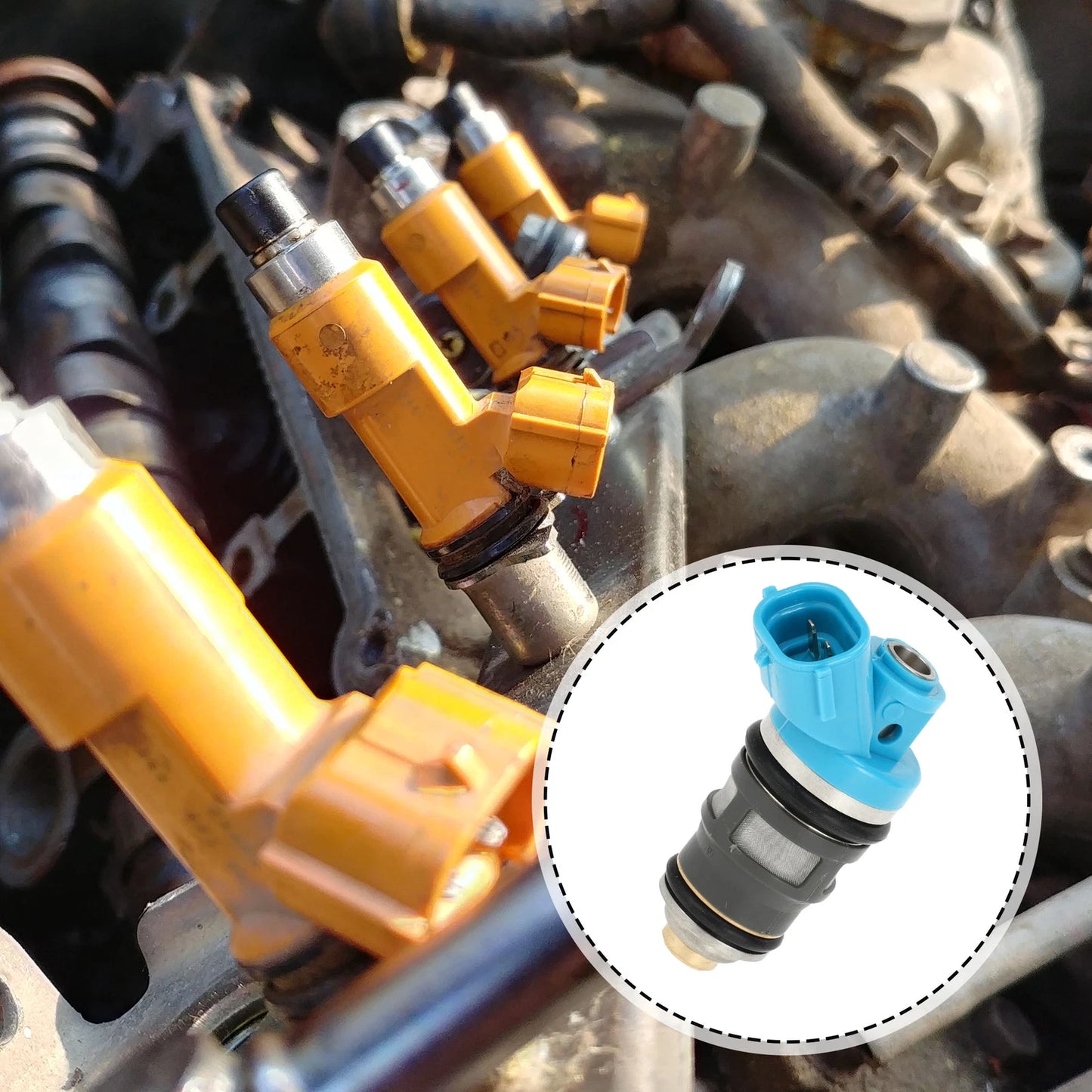 Fuel Injector for Toyota Hilux RZN14 Hiace RZH1 Dyna RZY2 (1 Pc) Blue Silver Tone