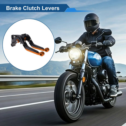 Adjustable Brake Clutch Levers for Kawasaki ZZR600 (2005–2009) Black Orange