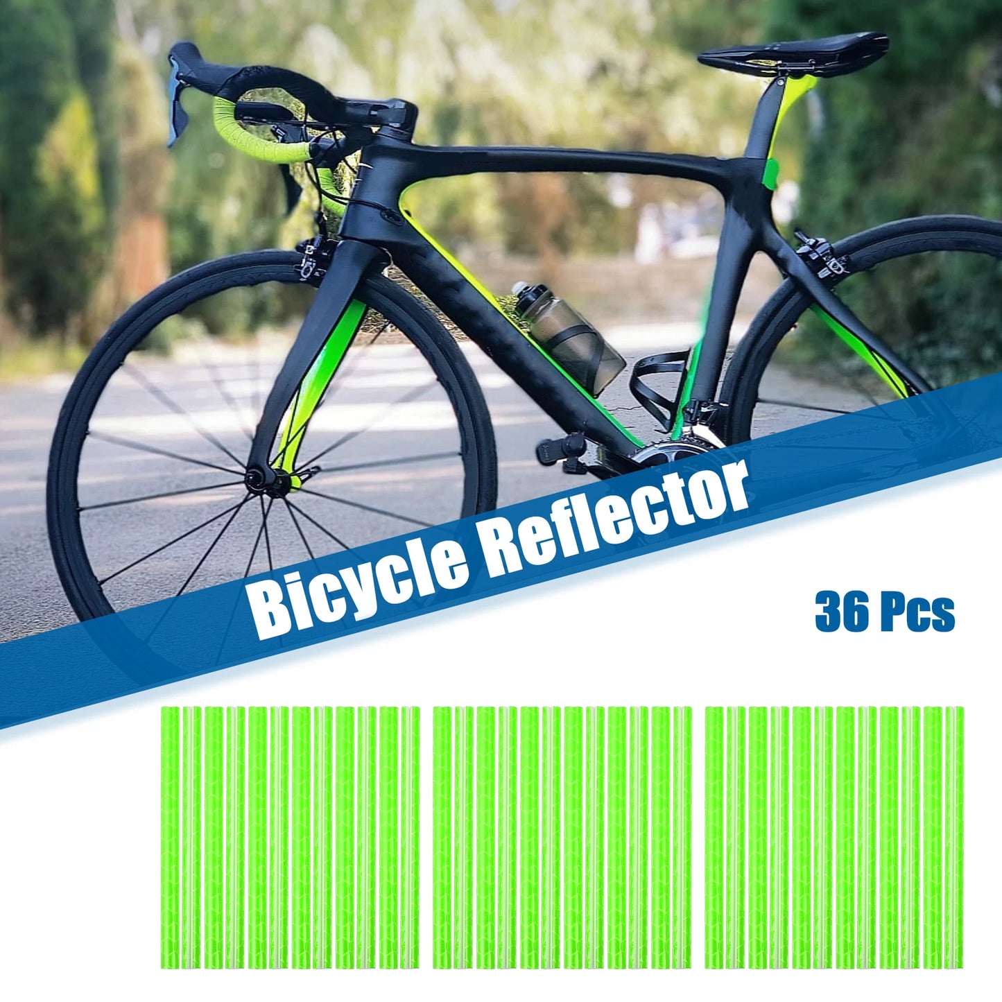 36 Pcs Reflective Bicycle Reflectors for Bike (ABS Green)