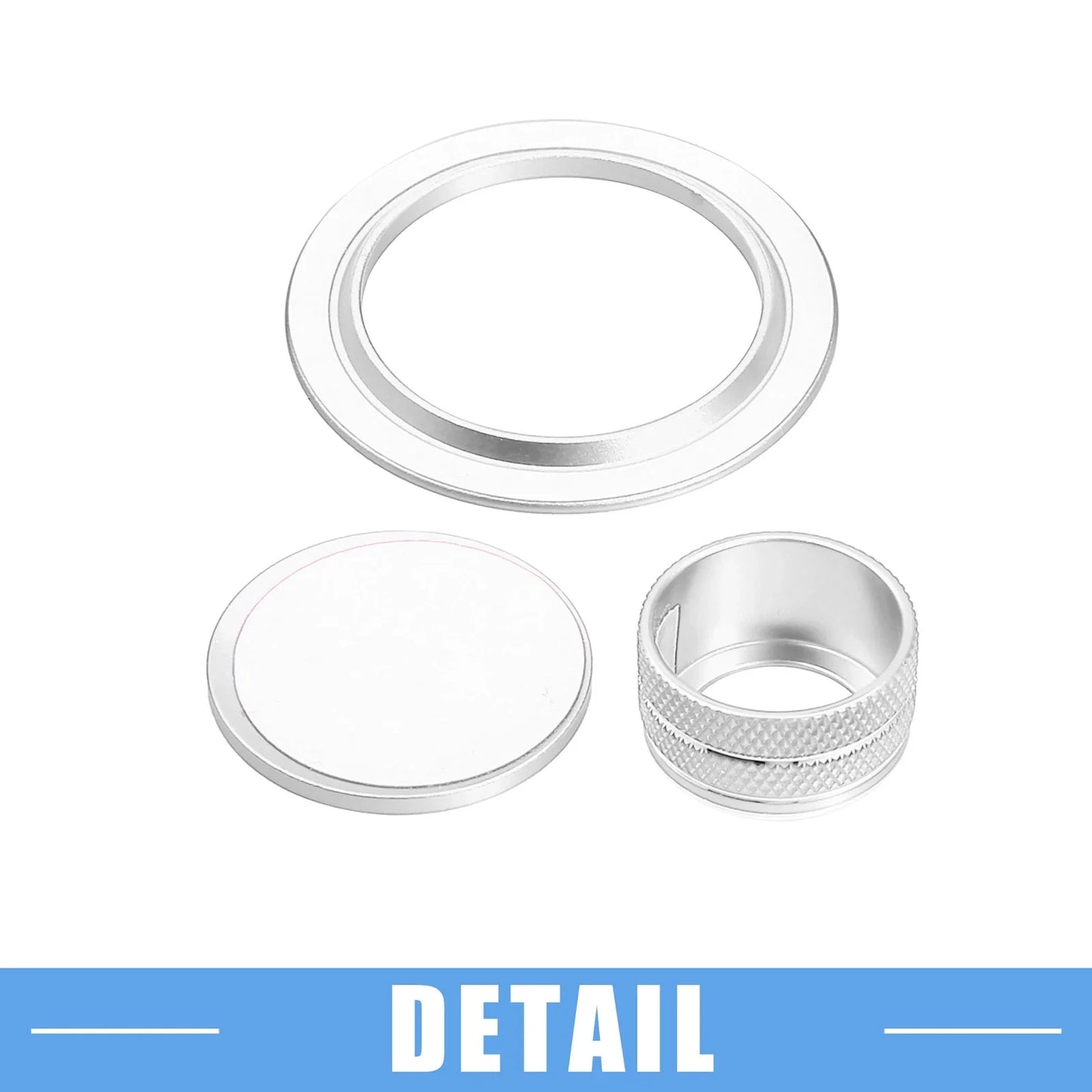 3 x Media Audio Volume Switch Knob Covers for Honda Civic (2022-2023) Silver