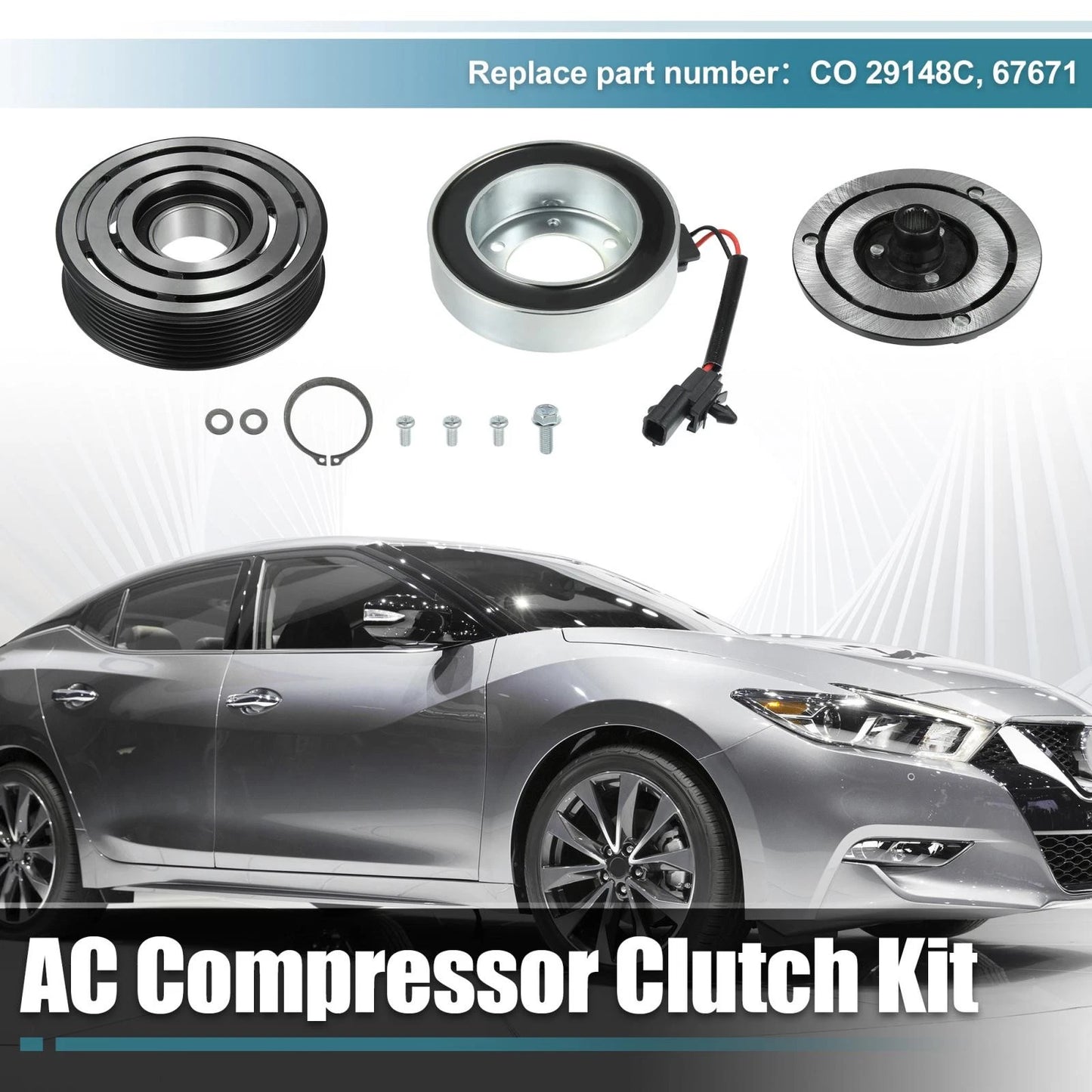 AC Compressor Clutch Kit Coil Pulley CO 29148C for Infiniti JX35 (2013)