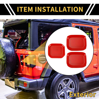 Set of 4 Exterior Door Handle Bowl Cover Trims for Jeep Gladiator JT (2020–2024) Red