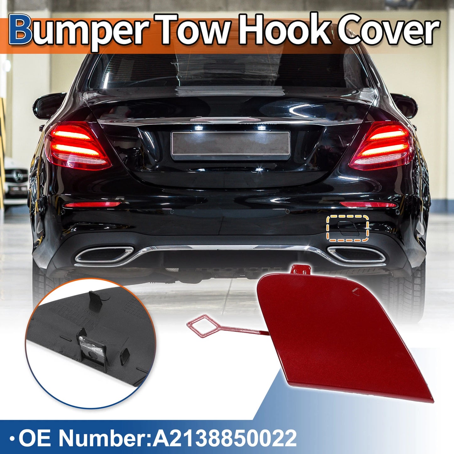 Rear Tow Hook Cover for Mercedes-Benz E-Class W213 S213 (No.A2138850022) Red