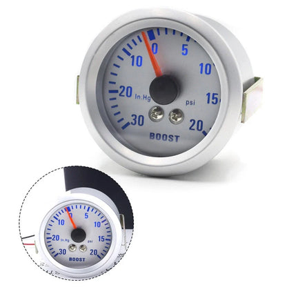 Boost Pressure Gauge 52mm Turbocharger for Car 12V 30–20 PSI Blue Light