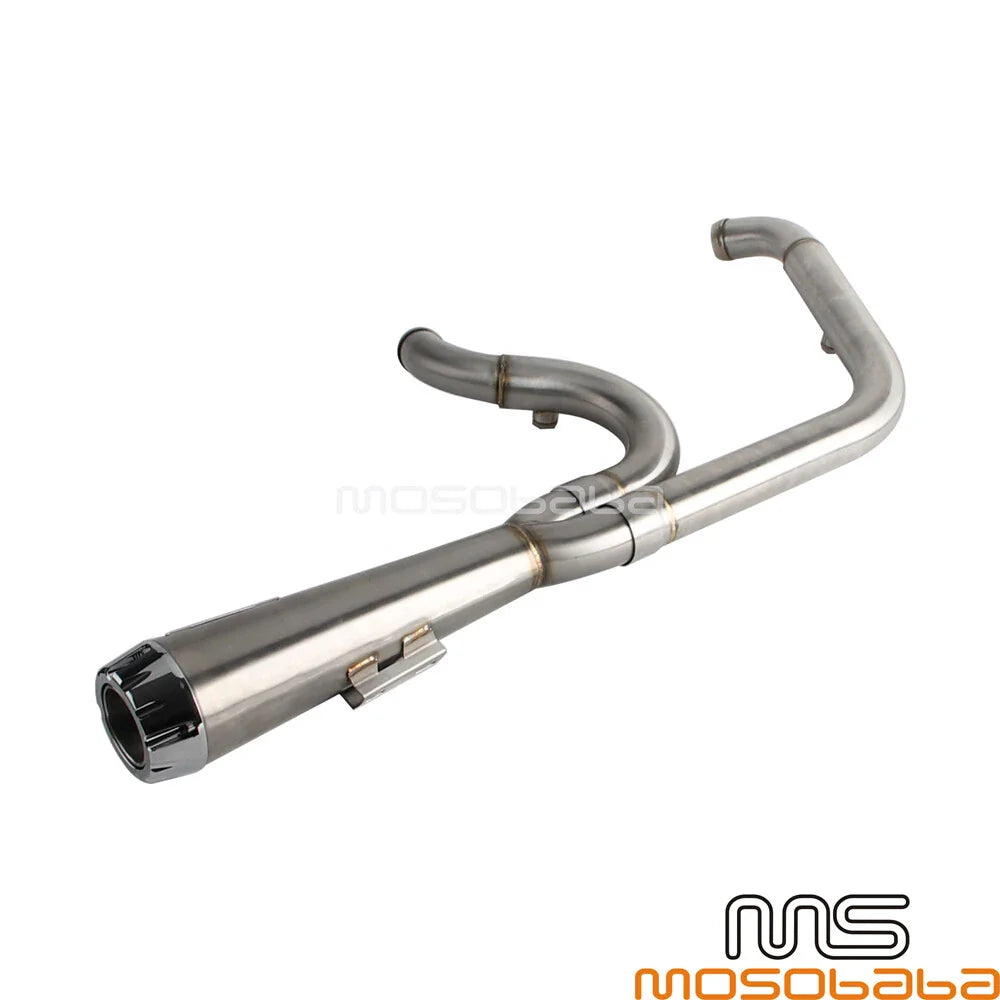 Full 2-into-1 Exhaust Pipes for Harley Softail Slim FLSL Fat Bob FXFB FXFBS (2018-2023)